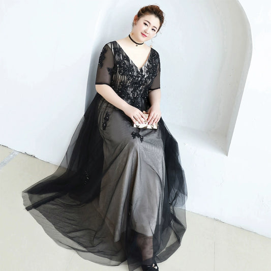 Black Elegant A-Line Wedding Dress