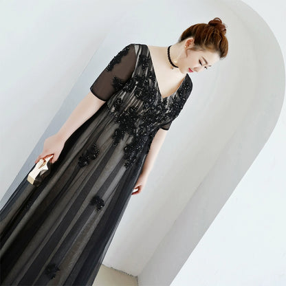 Black Elegant A-Line Wedding Dress