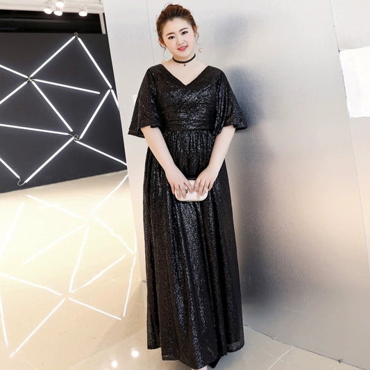 Evening Dress Black Plus Size Fitted