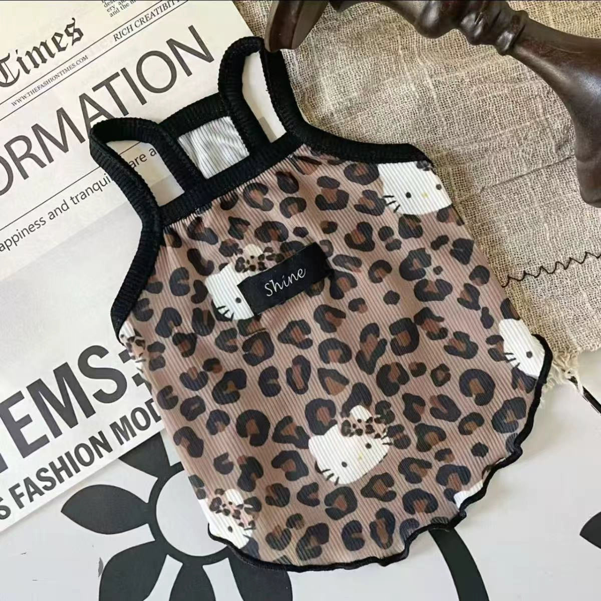 Pet Summer Silk Cool Cloth with Leopard Print Lifting Effect