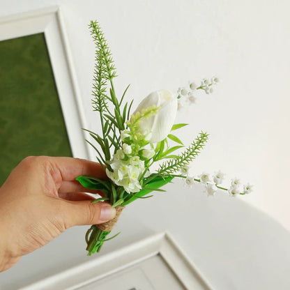 Groom Boutonniere Pin Wedding Lapel Flower Photo Prop