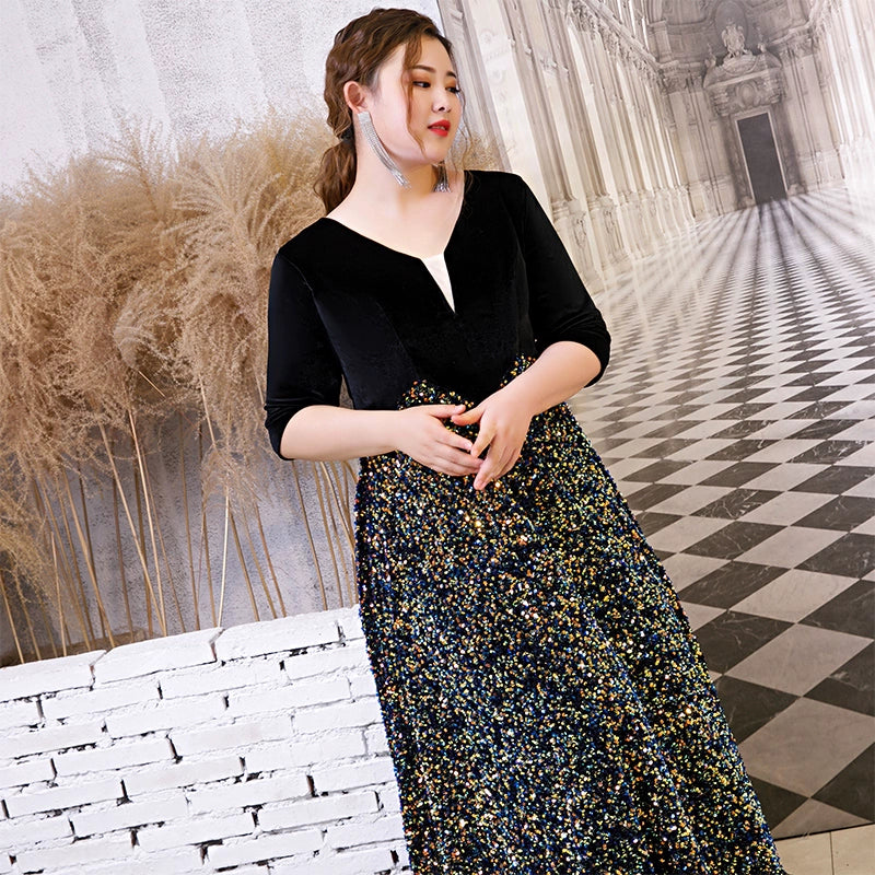 Elegant Black Maxi Evening Dress