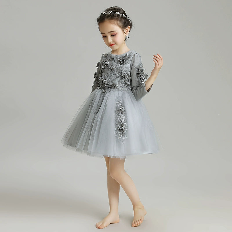 Elegant Flower Girl Dress: Fleece Lined Winter Princess Wedding Costume