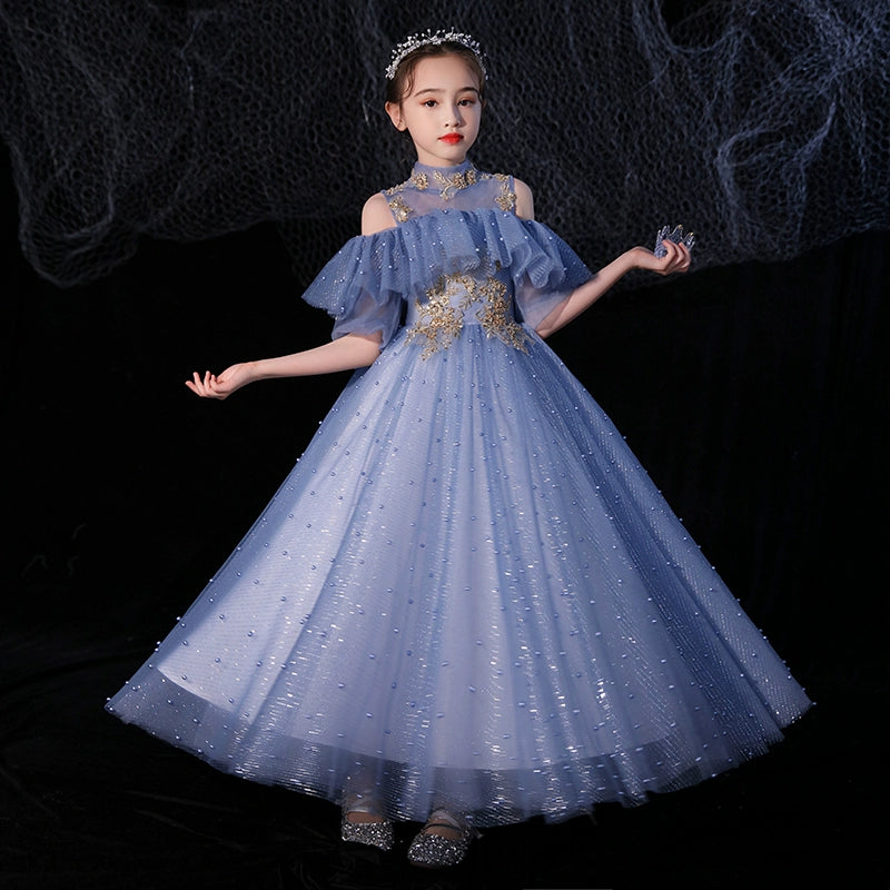 Kids' Elite Evening Dress: Princess Wedding & Piano Performance Costume
