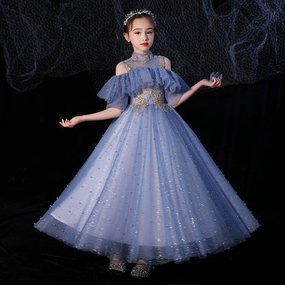 Kids' Elite Evening Dress: Princess Wedding & Piano Performance Costume