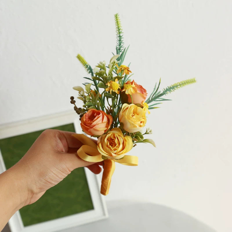 Groom Boutonniere Pin Wedding Lapel Flower Photo Prop