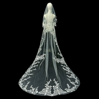 Korean Long Lace Wedding Veil