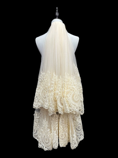 Wedding Veil Double Layer Champagne