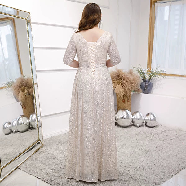 Elegant Champagne Evening Dress