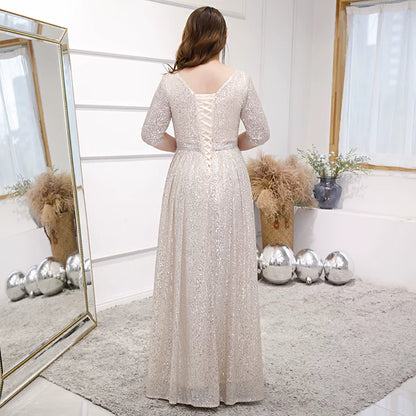 Elegant Champagne Evening Dress
