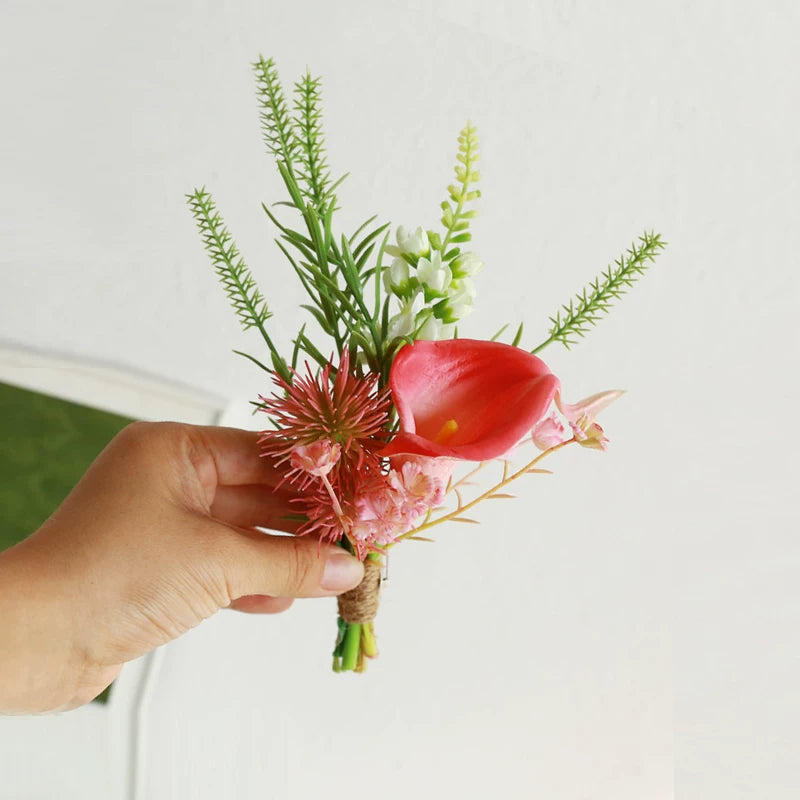 Groom Boutonniere Pin Wedding Lapel Flower Photo Prop