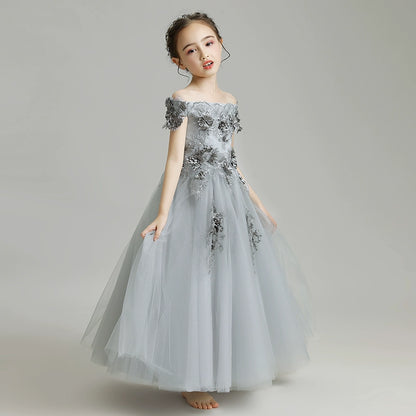 Elegant Princess Wedding Gown: Luxurious Long Evening Dress for Special Occasions