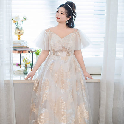 Elegant Plus Size Evening Dress with Beaded Detail