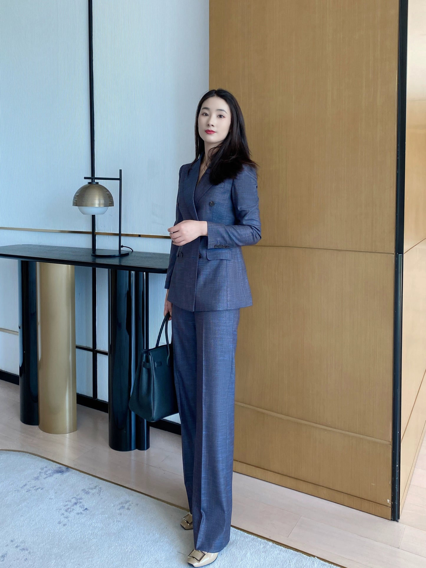 Wisteria Classic Loose-Fit Suit Jacket & Trousers Set