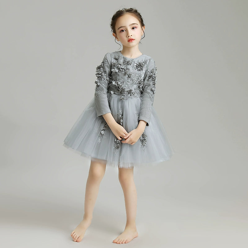 Elegant Flower Girl Dress: Fleece Lined Winter Princess Wedding Costume
