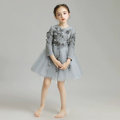 Elegant Flower Girl Dress: Fleece Lined Winter Princess Wedding Costume