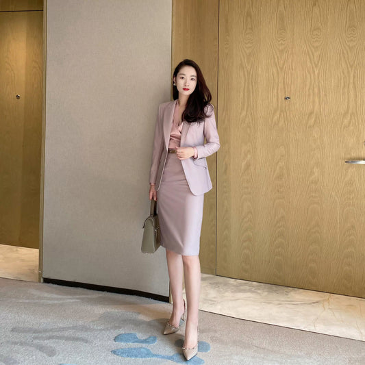 Spring Fuchsia Slim Fit Classic Suit Set with Hip Accents