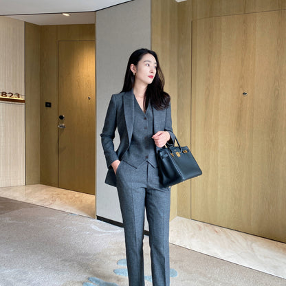 Winter Warm Classic 3-Piece Slim Fit Suit Set for Women