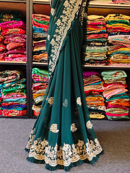 Indian Beaded Embroidered Sari