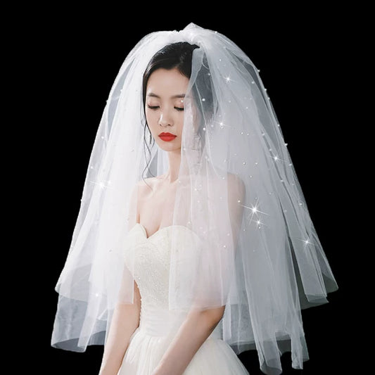 Pearl Hair Accessory Wedding Veil
