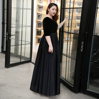 Black Satin Evening Dress