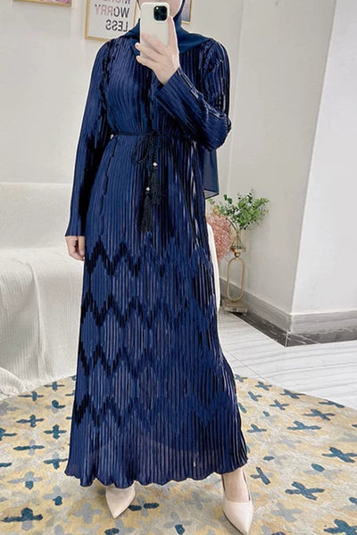 Elegant High?Waist Saudi Arabian Ankle?Length Robe Dress European Style