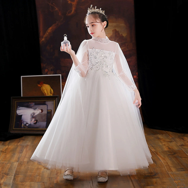 Elegant Children's Princess Evening Dress for Weddings & Piano Performances