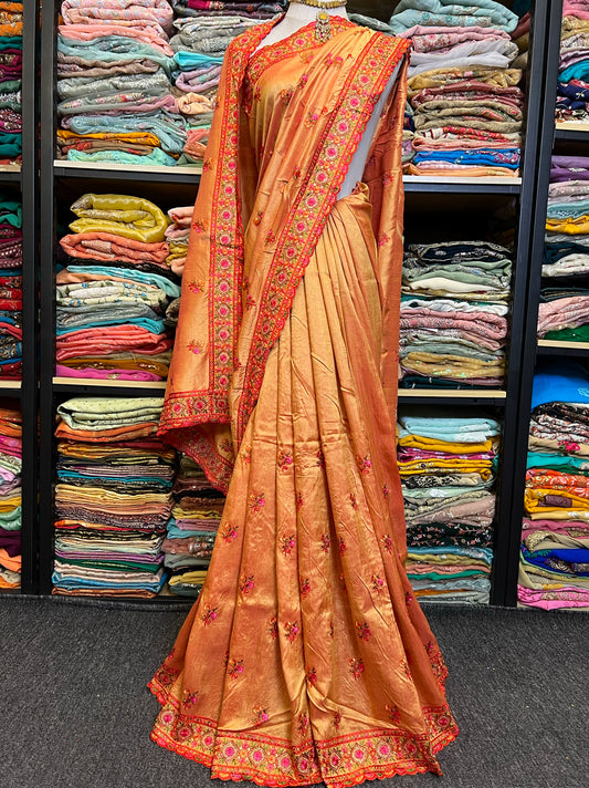 Indian Silk Beaded Saree