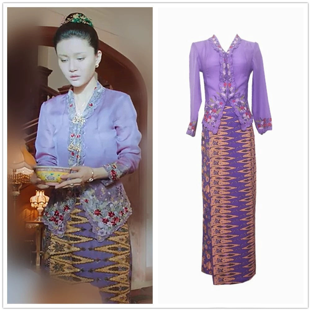 Purple Embroidered Cardigan