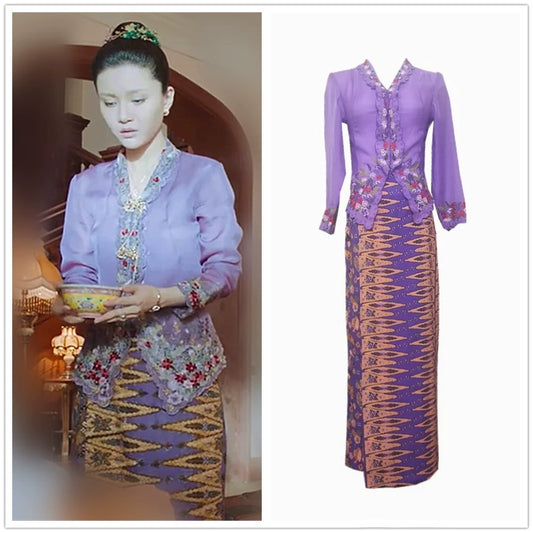 Purple Embroidered Cardigan