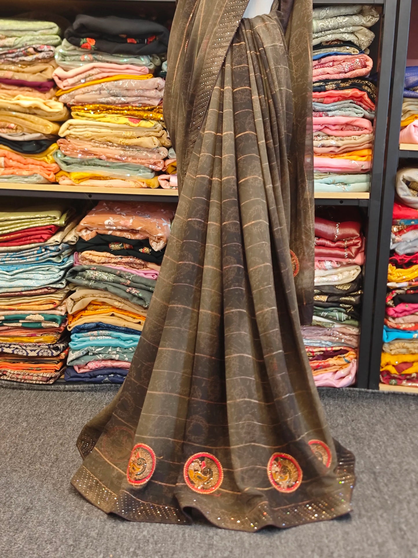 Beaded Embroidered Saree