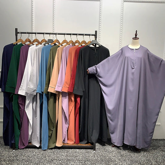 Elegant Saudi Arabian Long Sleeve Conservative Robe Dress