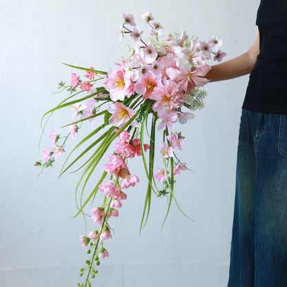 Pink Waterfall Wedding Bouquet Prop Large Artificial Flower