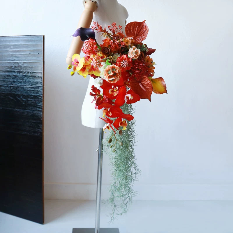Pink Waterfall Wedding Bouquet Prop Large Artificial Flower