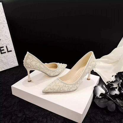 Rhinestone Pearl Stiletto High Heels Autumn 2024 Collection