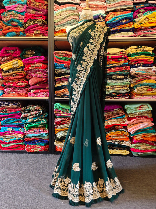 Indian Beaded Embroidered Sari
