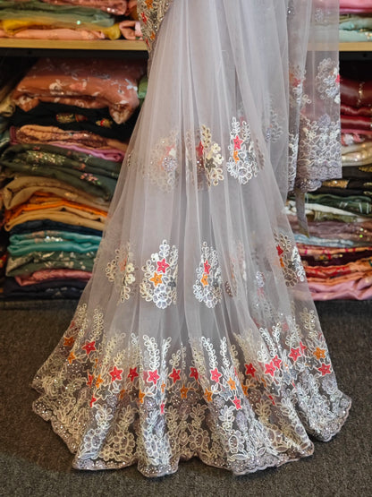 Handmade Indian Beaded Saree