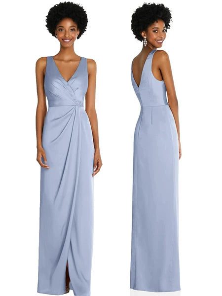 Azure Satin Bridesmaid Dresses