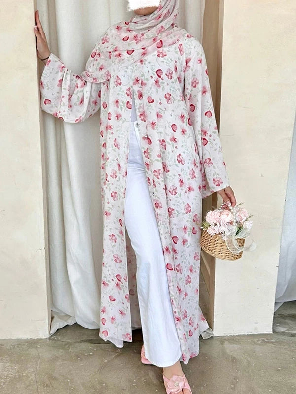 Elegant European Style Fashionable Cardigan Long Skirt Dress