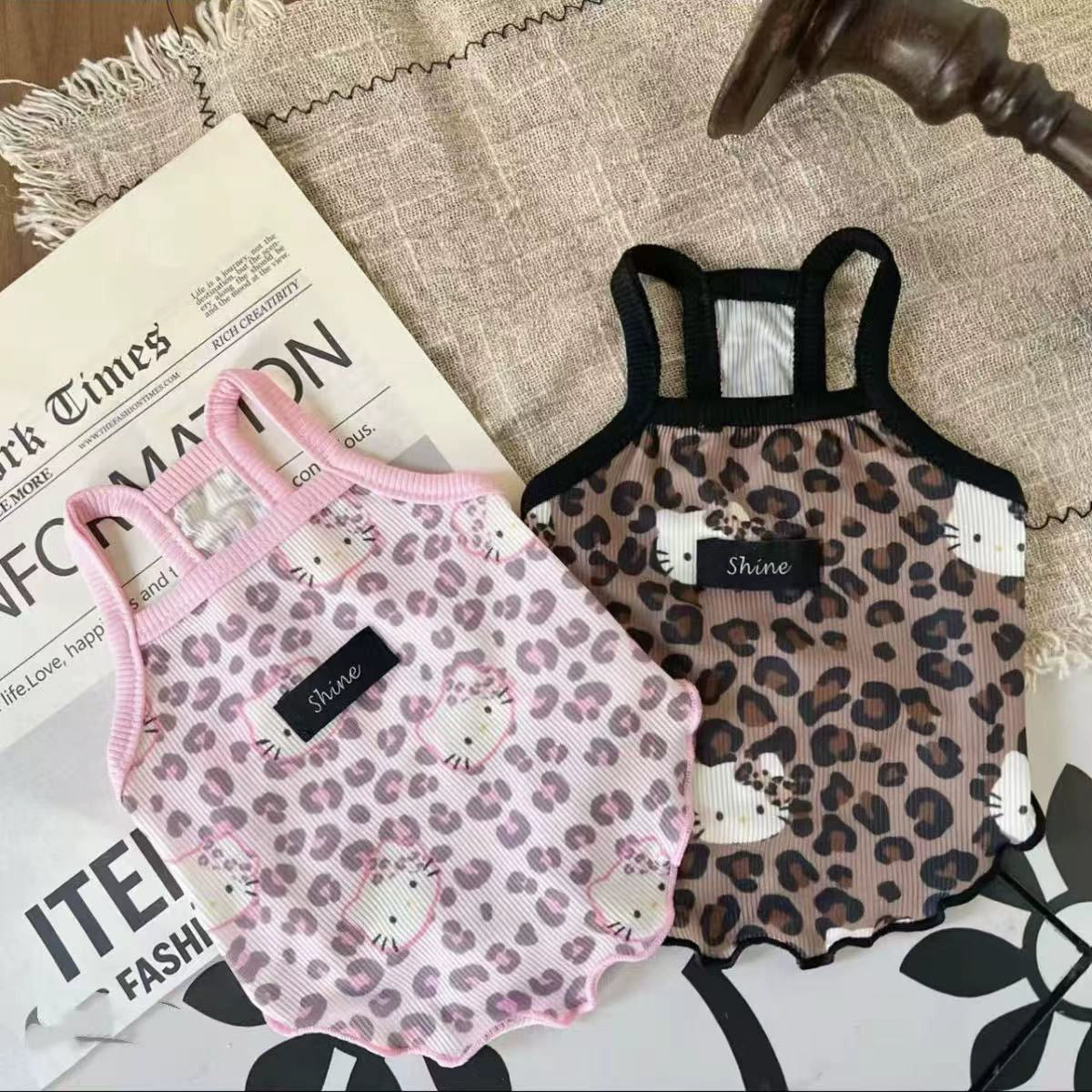 Pet Summer Silk Cool Cloth with Leopard Print Lifting Effect