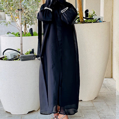 Elegant Flowy Ethnic Cardigan Dress European Indian Malaysian Style Jacket