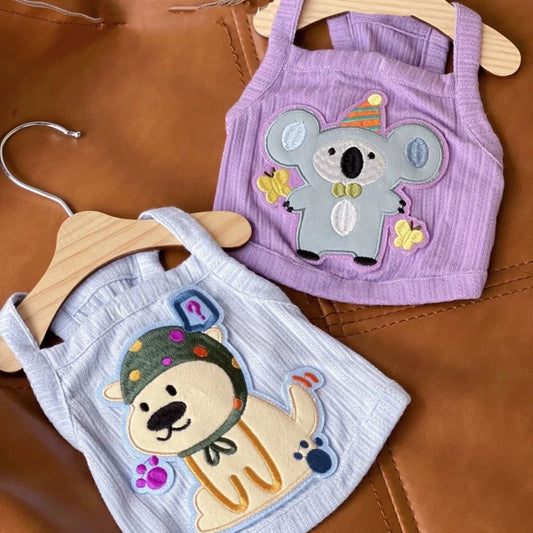 Cute Summer Teddy Pet Vest Sleeveless Anti-Fall Suspender