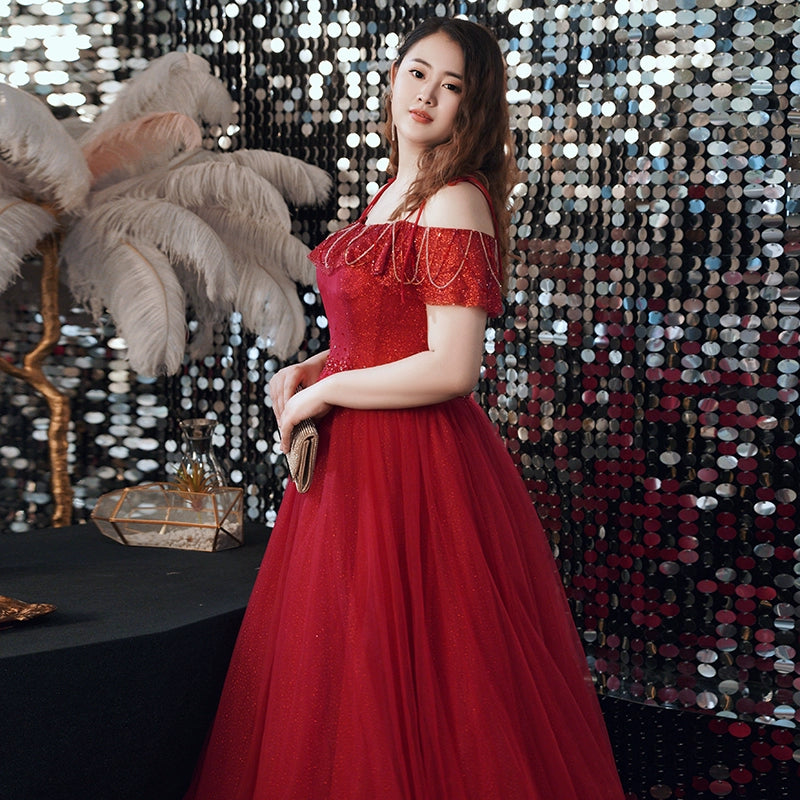 Burgundy Long Evening Dress
