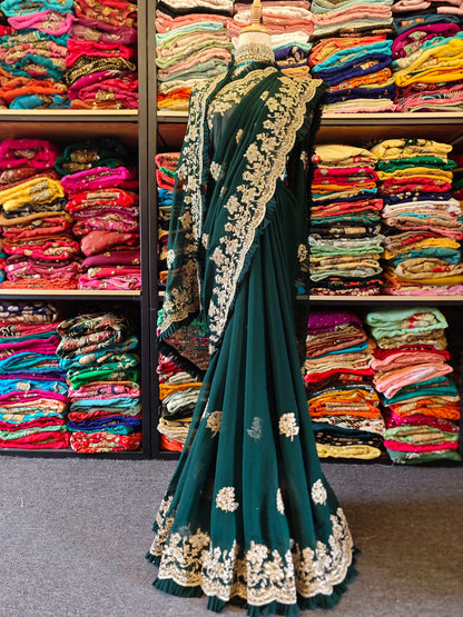 Indian Beaded Embroidered Sari