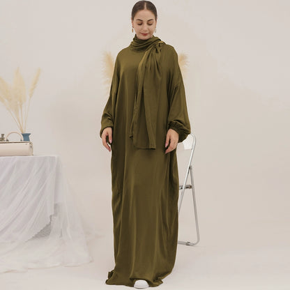 Retro Plus Size Sun Protective Long Skirt Dress – Loose Fit