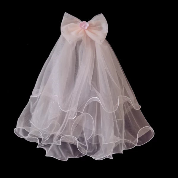 Fuchsia Bridal Veil Hair Accessory
