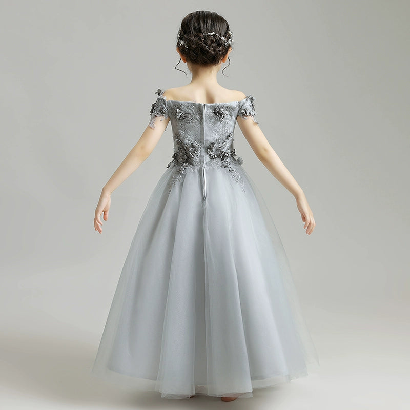 Elegant Princess Wedding Gown: Luxurious Long Evening Dress for Special Occasions