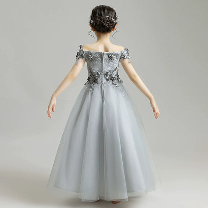 Elegant Princess Wedding Gown: Luxurious Long Evening Dress for Special Occasions