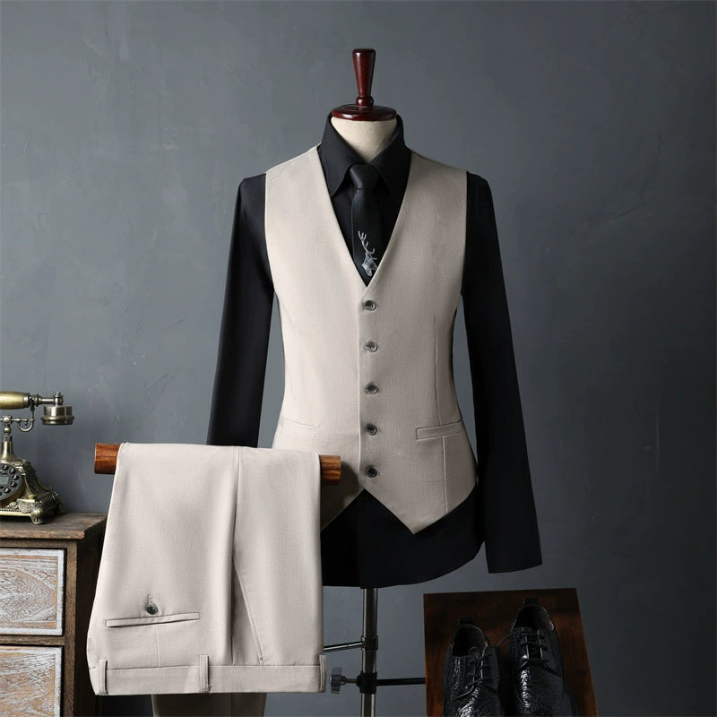 Men's English Style 3-Piece Suit Set