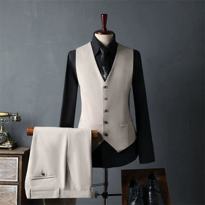 Men's English Style 3-Piece Suit Set